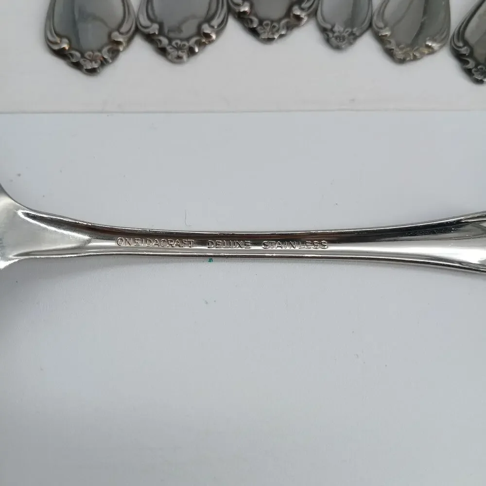 7X Serving Oneida CHATEAU Stainless Ladle Sugar Spoon Toddler Slotted Glossy USA
